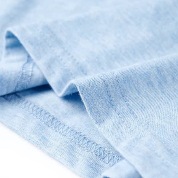 T-shirt för barn mjuk blå melerad 116 - Toppar för barn