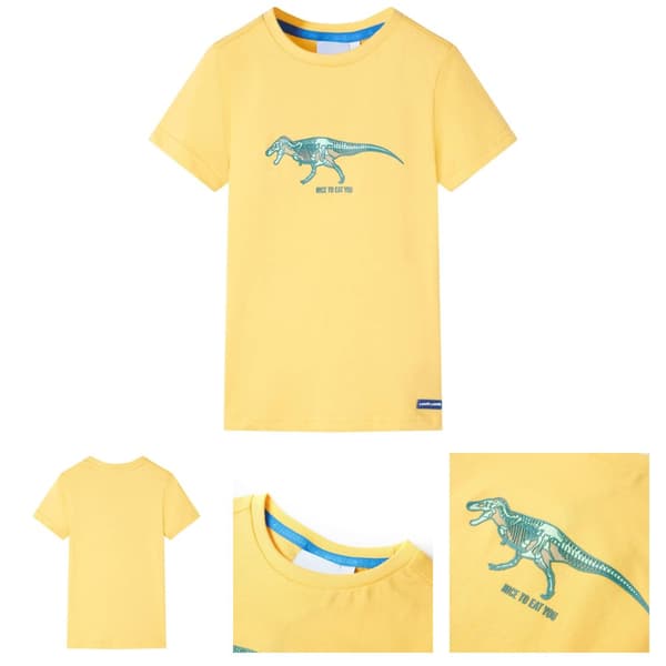 T-shirt för barn ljusgul 116 - Toppar för barn