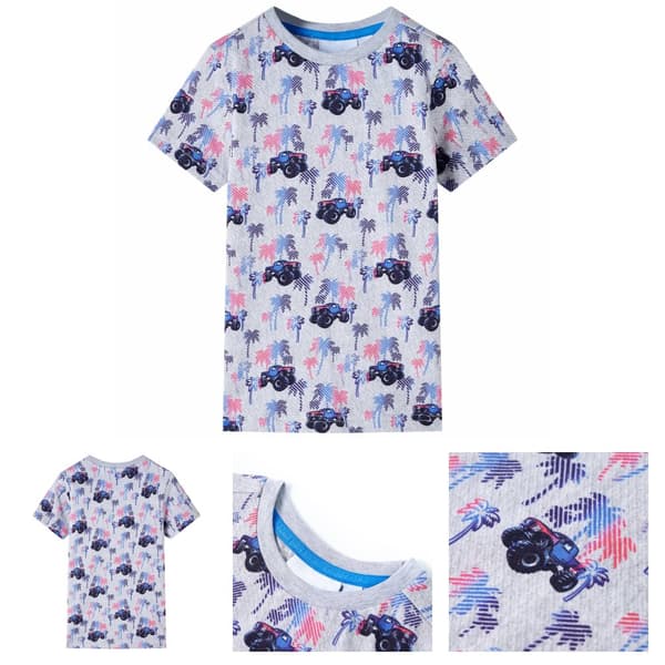 T-shirt för barn grå melange 128 -  Toppar för barn