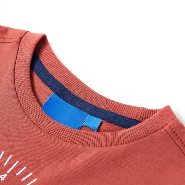 Langærmet T-shirt til børn str. 116 henna - Toppe til børn