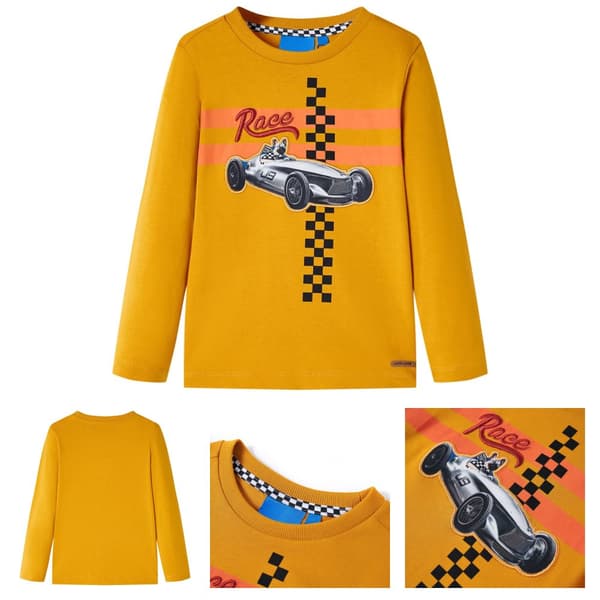 T-shirt med långa ärmar för barn ockra 104 - Toppar för barn