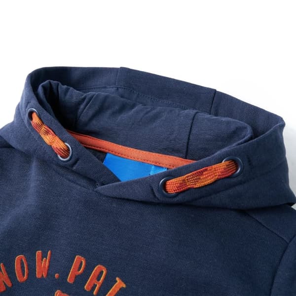 Barnhoodie blå melange och orange 104 -  Toppar för barn