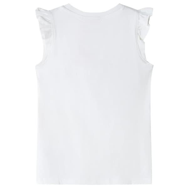 T-shirt med volangärmar för barn ecru 128 - Toppar för barn