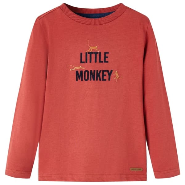 T-shirt med långa ärmar för barn ljusröd 104