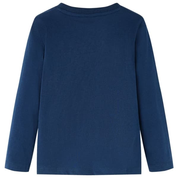 T-shirt med långa ärmar för barn marinblå 116