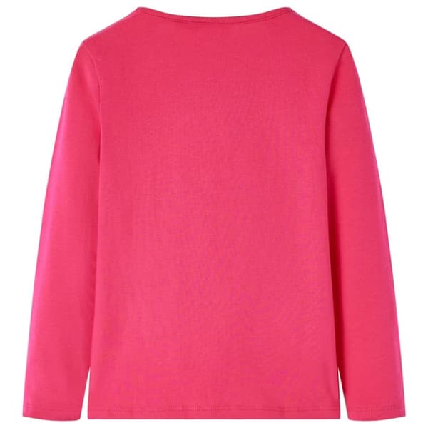 T-shirt med långa ärmar för barn stark rosa 128