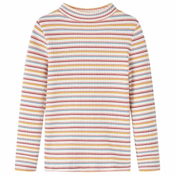 T-shirt med långa ärmar för barn polokrage ecru 140