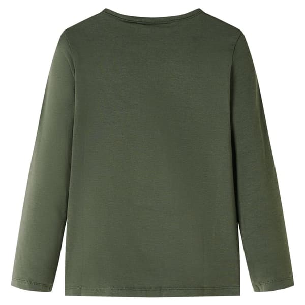 T-shirt med långa ärmar för barn khaki 92
