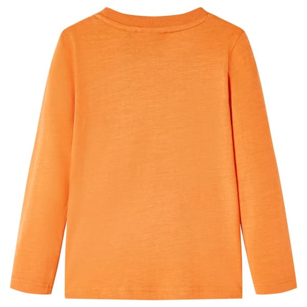 T-shirt med långa ärmar för barn mörkorange 92