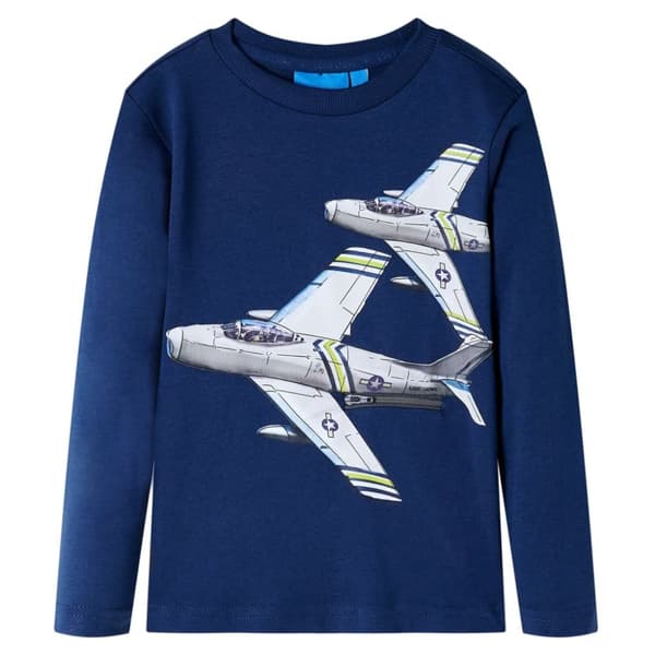 Kid's T-shirt med långa ärmar marinblå 104