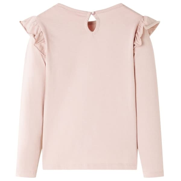 T-shirt med långa ärmar för barn rosa 128