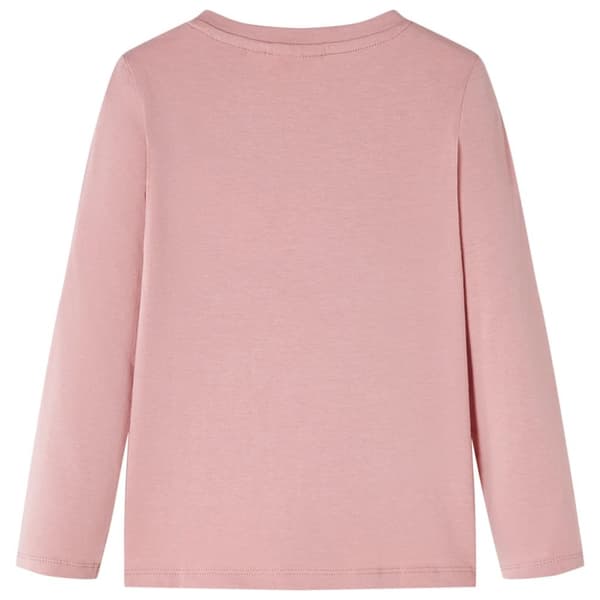 T-shirt med långa ärmar för barnrosa 116