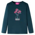 Miniatyrbild 1 av 2: T-shirt med långa ärmar för barn mörkgrön 128
