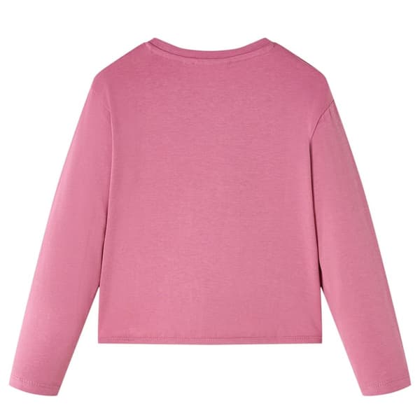 T-shirt med långa ärmar för barn hallonrosa 140