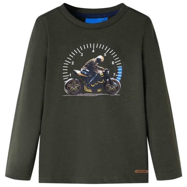 T-shirt med långa ärmar för barn khaki 92