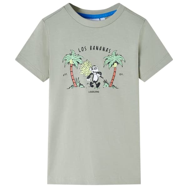 T-shirt för barn ljus kaki 140