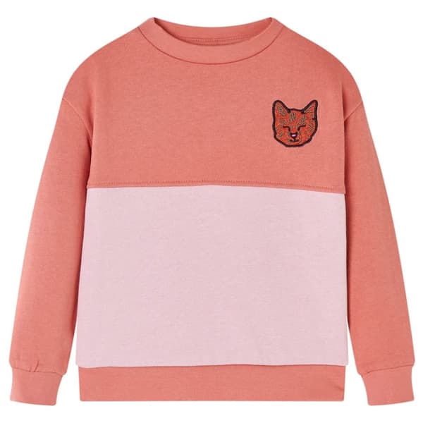 Tröja för barn färgblock rosa 128
