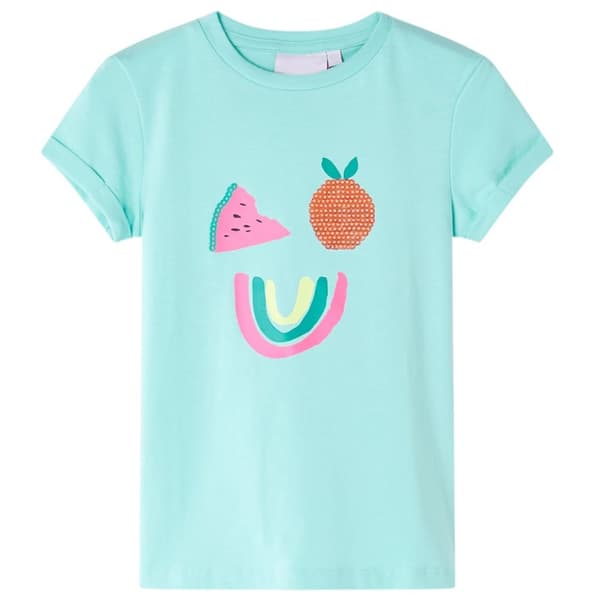T-shirt för barn ljus mintgrön 92