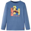 Miniatyrbild 1 av 2: T-shirt med långa ärmar för barn blå melange 128