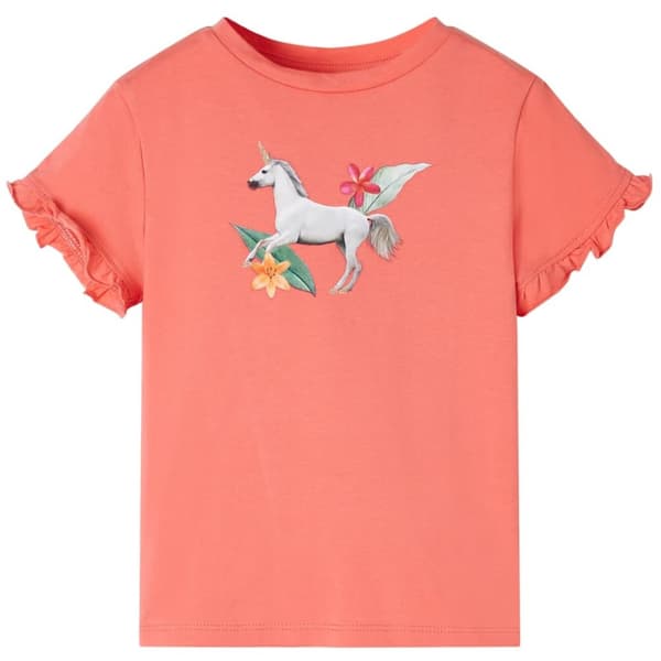 T-shirt med korta ärmar för barn korall 104