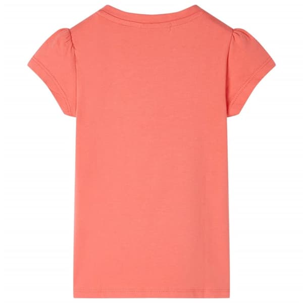 T-shirt med volangärmar för barn korall 104