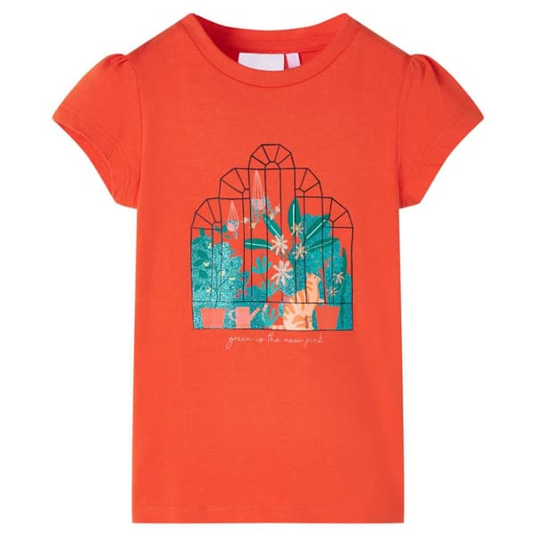 T-shirt för barn mörk orange 92