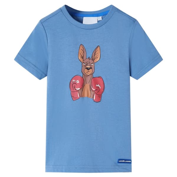 T-shirt med korta ärmar för barn medelblå 128