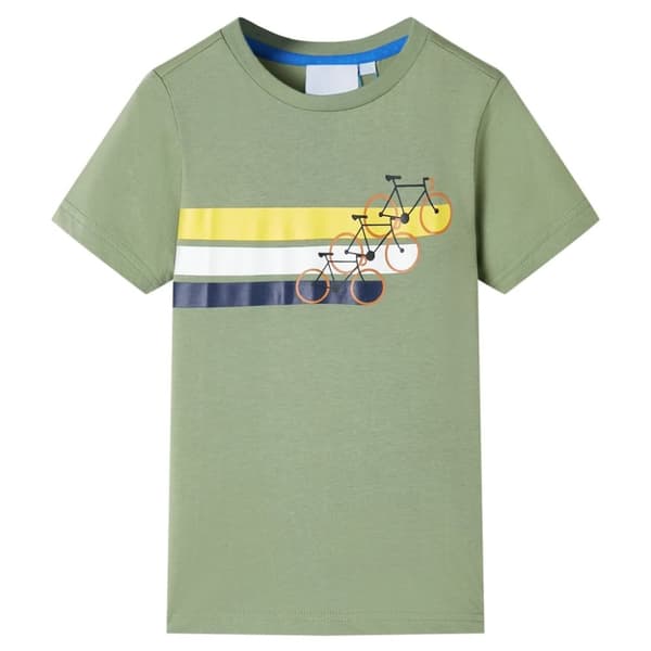 T-shirt med korta ärmar för barn ljus khaki 140