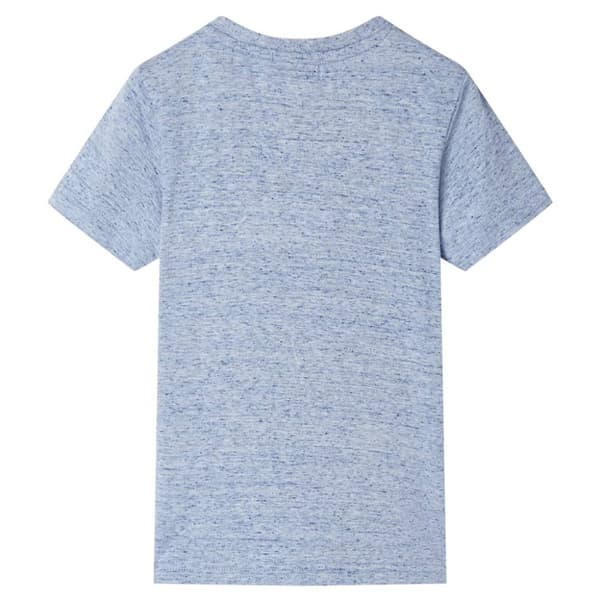 T-shirt med korta ärmar för barn blå melange 140