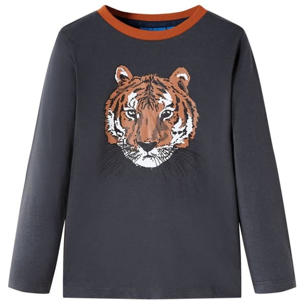T-shirt med långa ärmar för barn antracit 116
