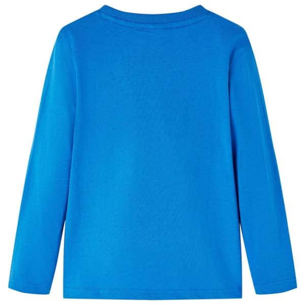 T-shirt med långa ärmar för barn koboltblå 104