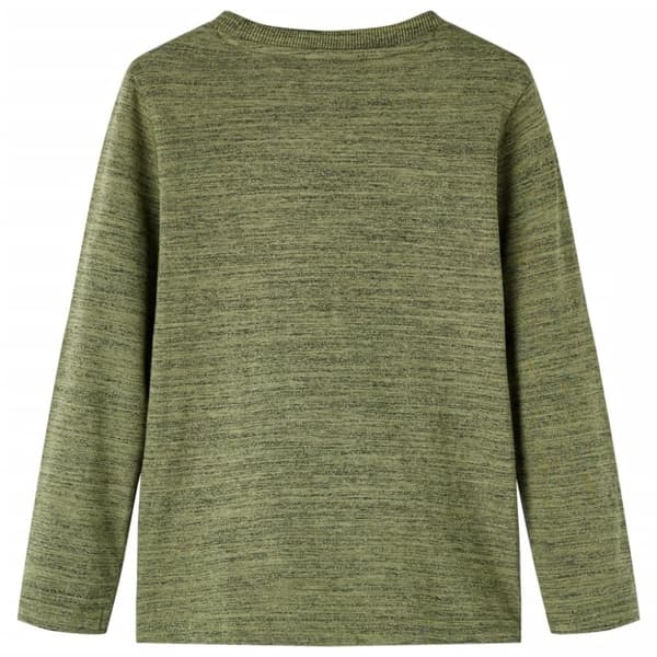 T-shirt med långa ärmar för barn khaki melange 116
