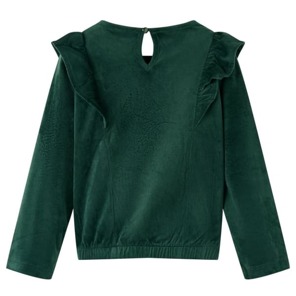 Blus med volanger för barn mörkgrön 104