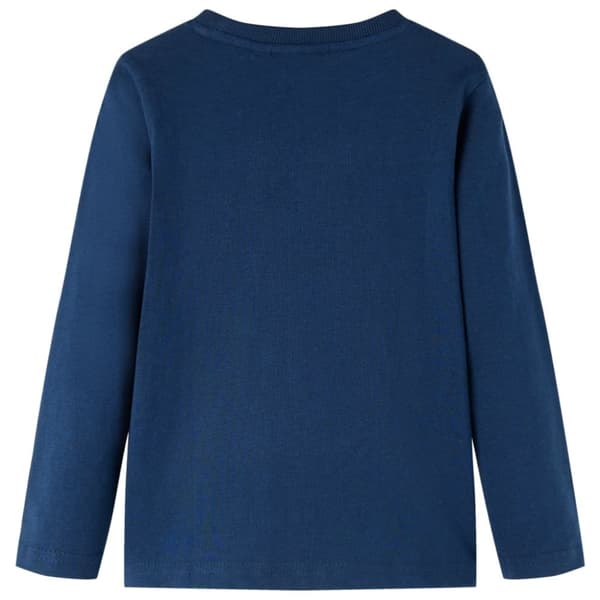 T-shirt med långa ärmar för barn marinblå 104