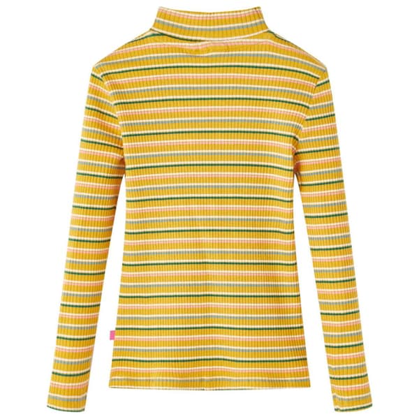 T-shirt med långa ärmar för barn polokrage ockra 140