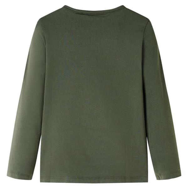 T-shirt med långa ärmar för barn khaki 116