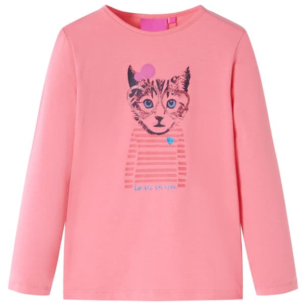 T-shirt med långa ärmar för barn rosa 104