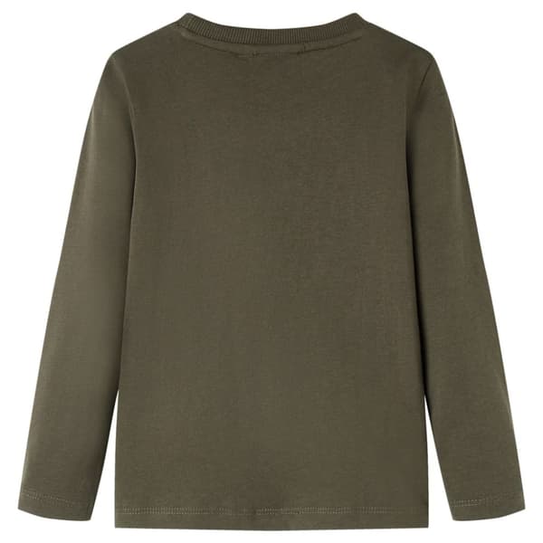 T-shirt med långa ärmar för barn khaki 128