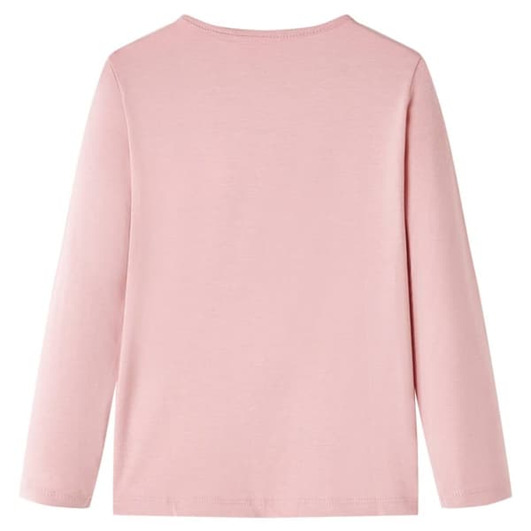 T-shirt med långa ärmar för barn stark rosa 104