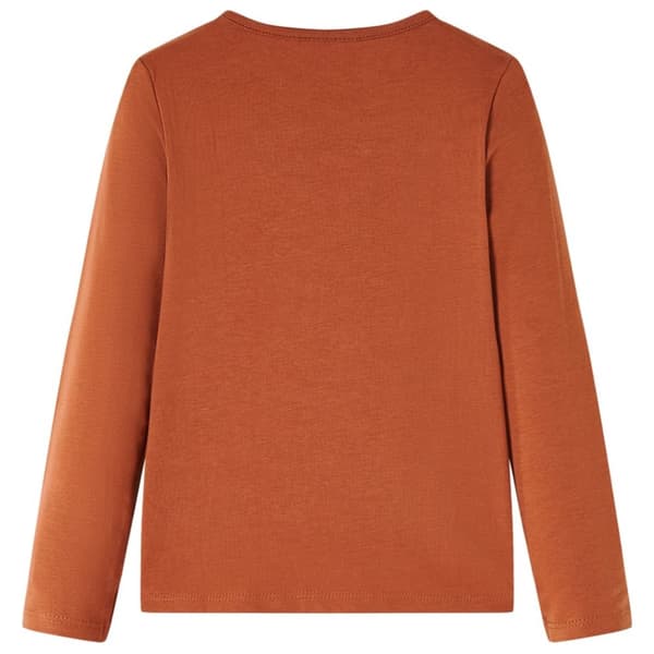 T-shirt med långa ärmar för barn konjaksbrun 116