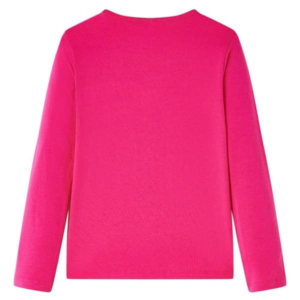 T-shirt med långa ärmar för barn stark rosa 104