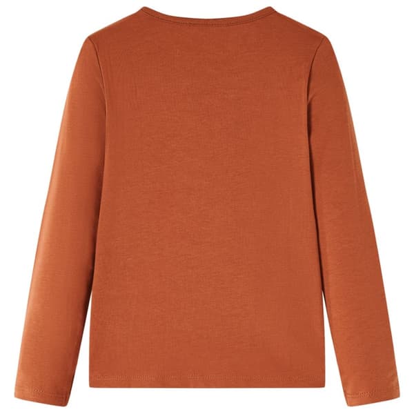 T-shirt med långa ärmar för barn konjaksbrun 140
