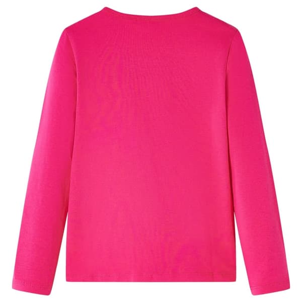 T-shirt med långa ärmar för barn stark rosa 140