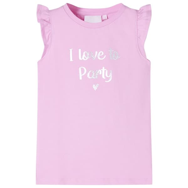 T-shirt med volangärmar för barn lila 116