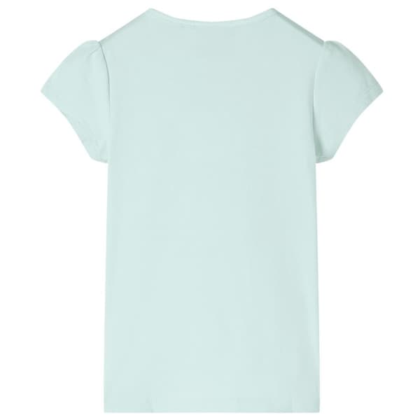 T-shirt med formade ärmar för barn ljus mintgrön 92