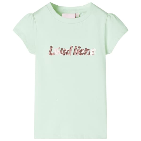 T-shirt med formade ärmar för barn mjuk grön 128
