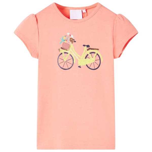 T-shirt för barn neonkorall 104