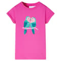 Miniatyrbild 1 av 2: T-shirt för barn mörk rosa 116
