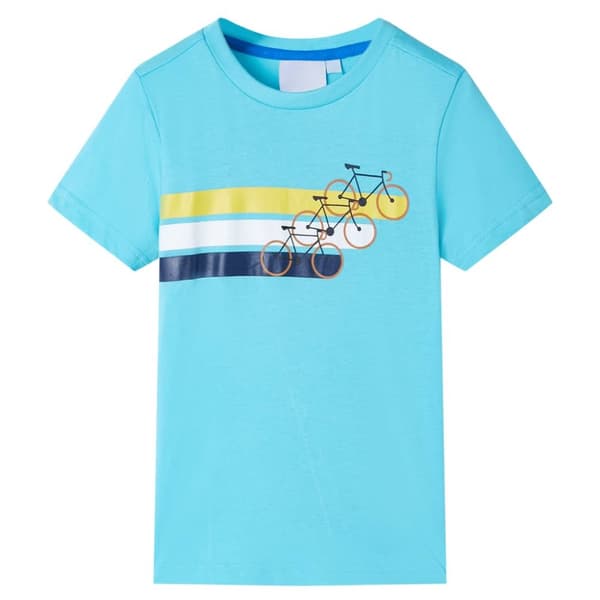 T-shirt med korta ärmar för barn aqua 116