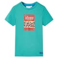 Miniatyrbild 1 av 2: T-shirt med korta ärmar för barn mörk mintgrön 140